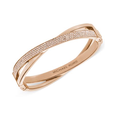 michael kors rose gold bracelet with crystals|michael kors rose gold necklace.